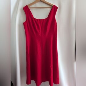 Lafayette 148 Red Wool Sleeveless Lined Dress - 10
